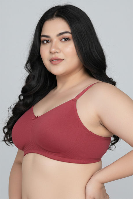 Zivame True Curv Double Layered Non Wired Full Coverage Super Support Bra - Garnet Rose — image 3